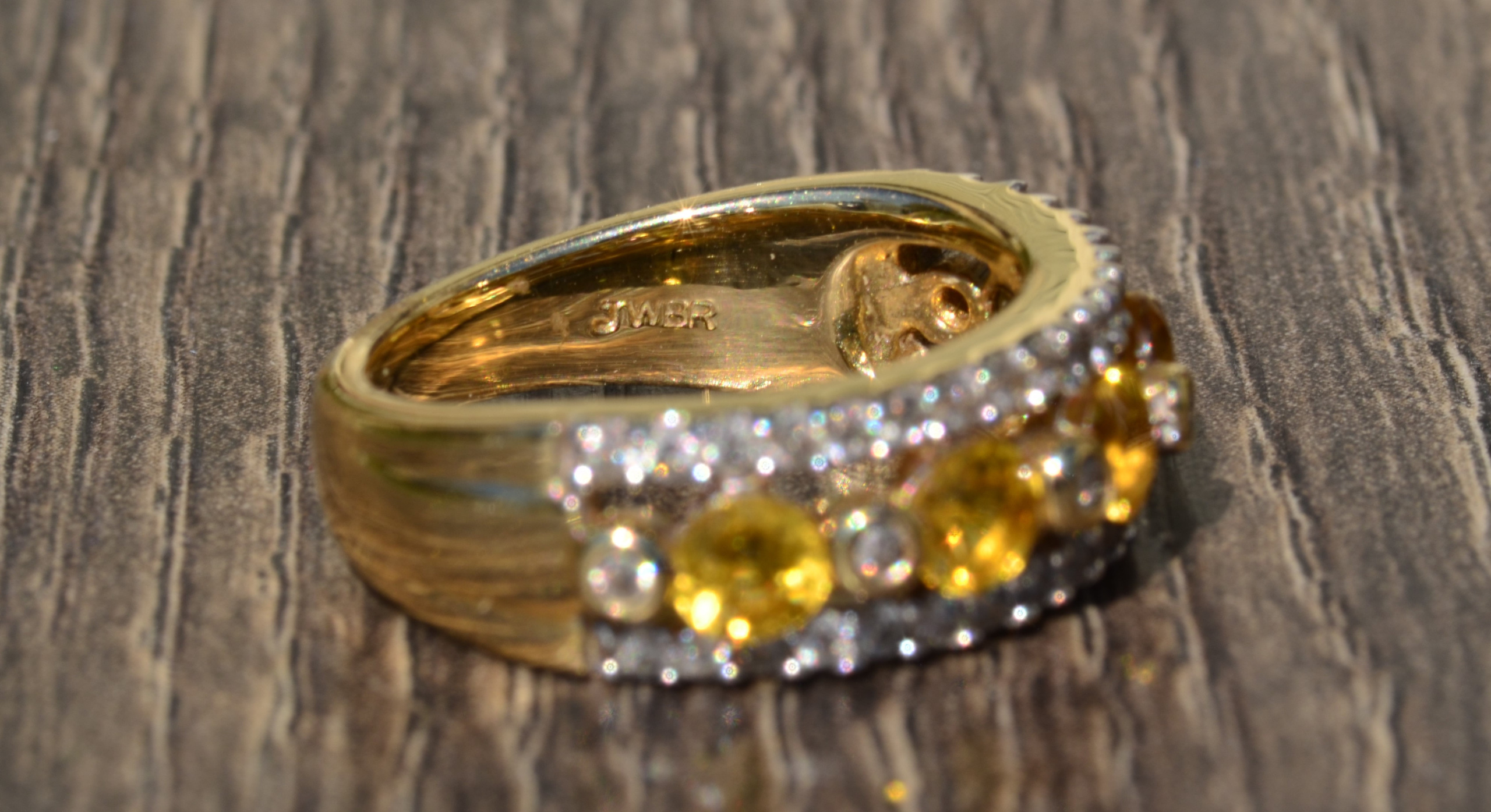 The Sol: Yellow Sapphire and Diamond Stackable Band