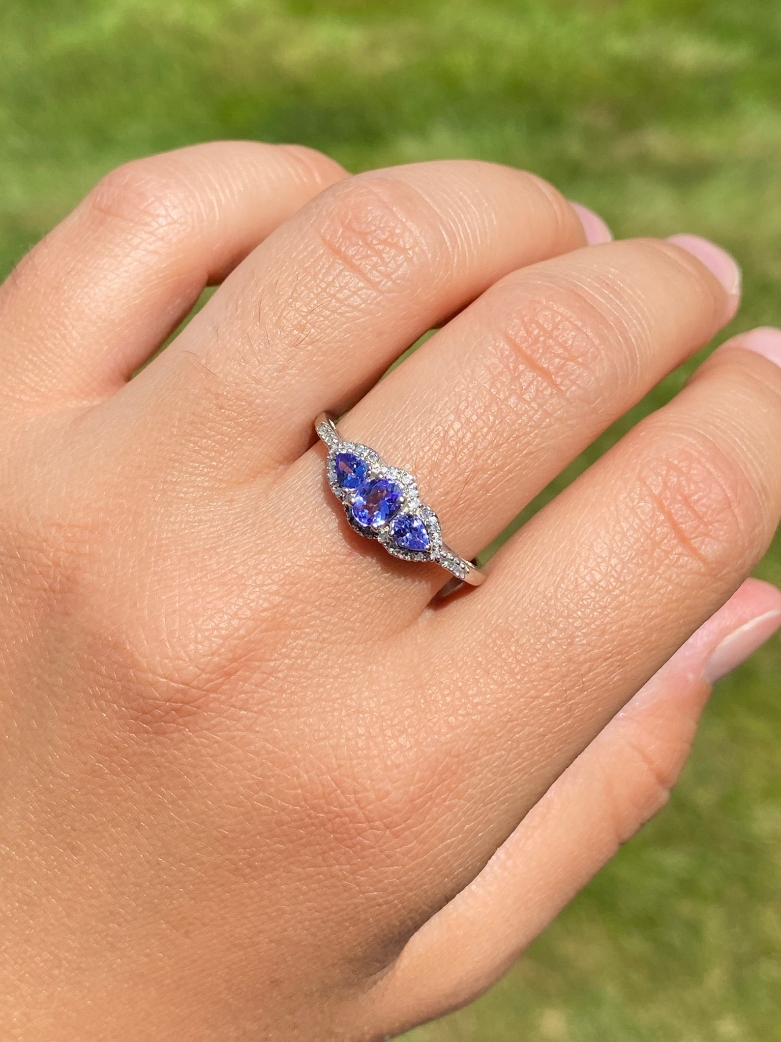 Tanzanite Ring with .40TW of Diamonds in 10kt Yellow and White Gold