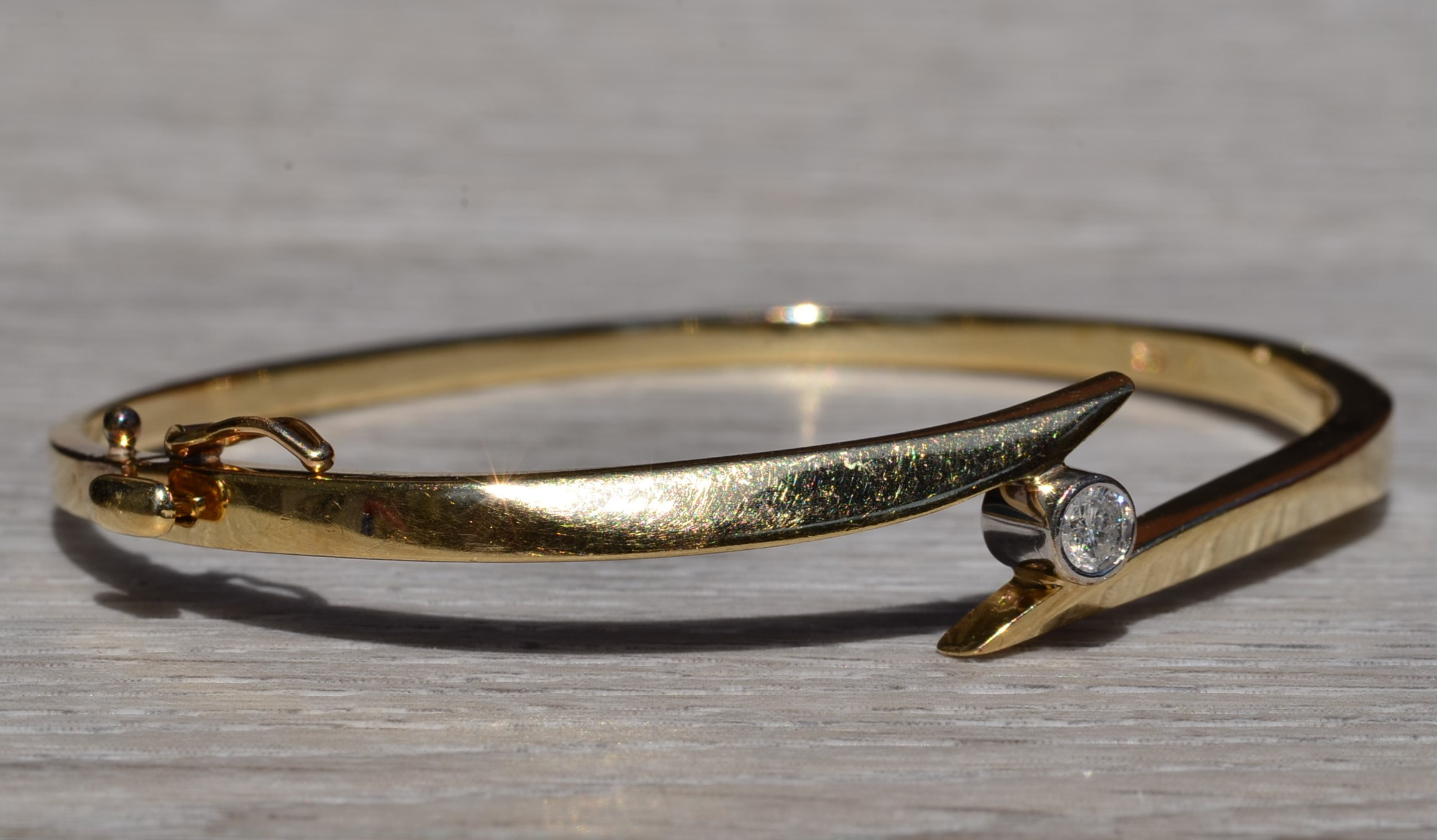 0.45 Carat Round Brilliant Cut Bangle Bracelet in 14K Yellow Gold –  Heileman & Company