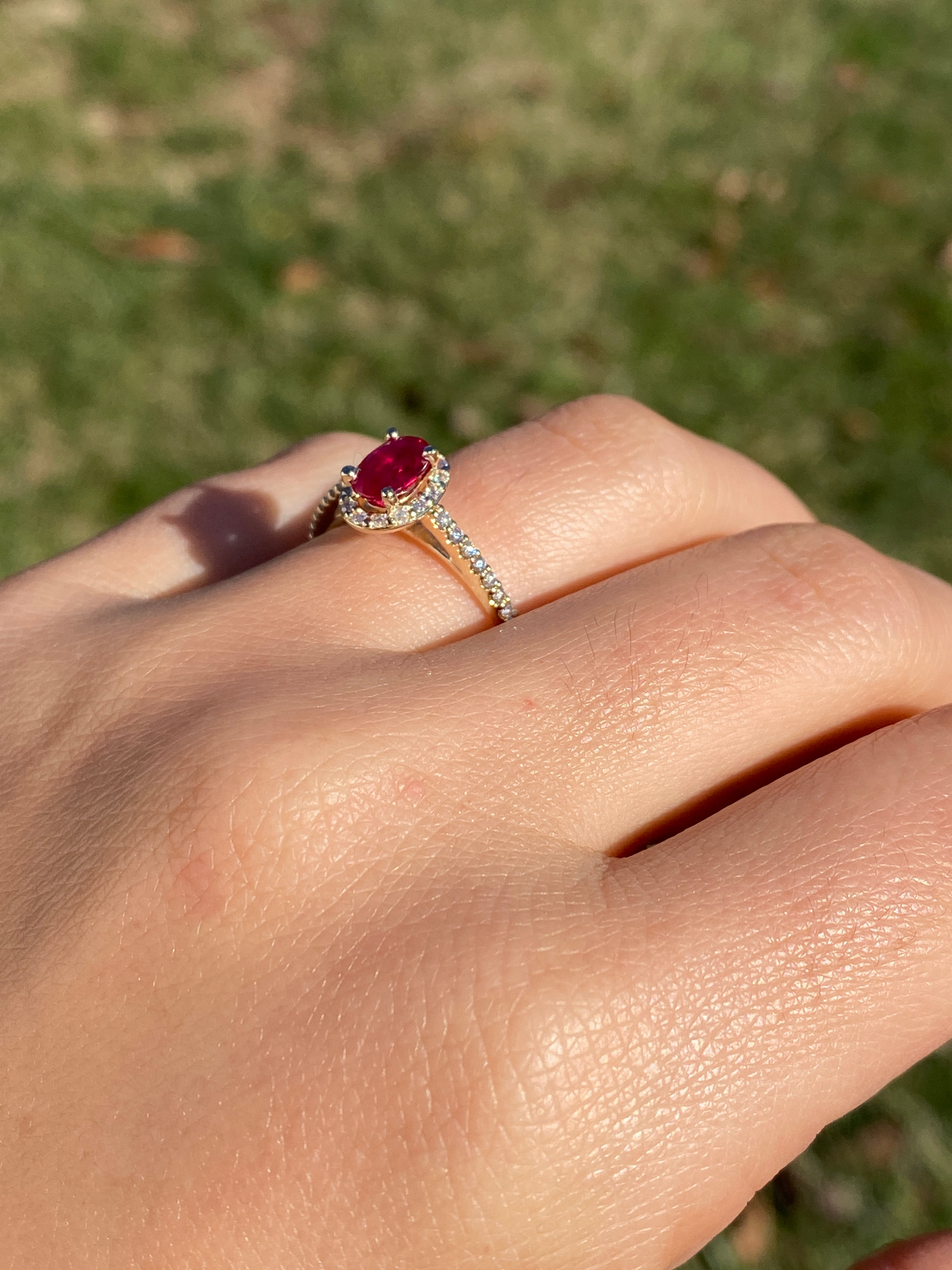 14Kt Gold Red Ruby Diamond Ring (4gm, 0.40ct) – Diamtrendz