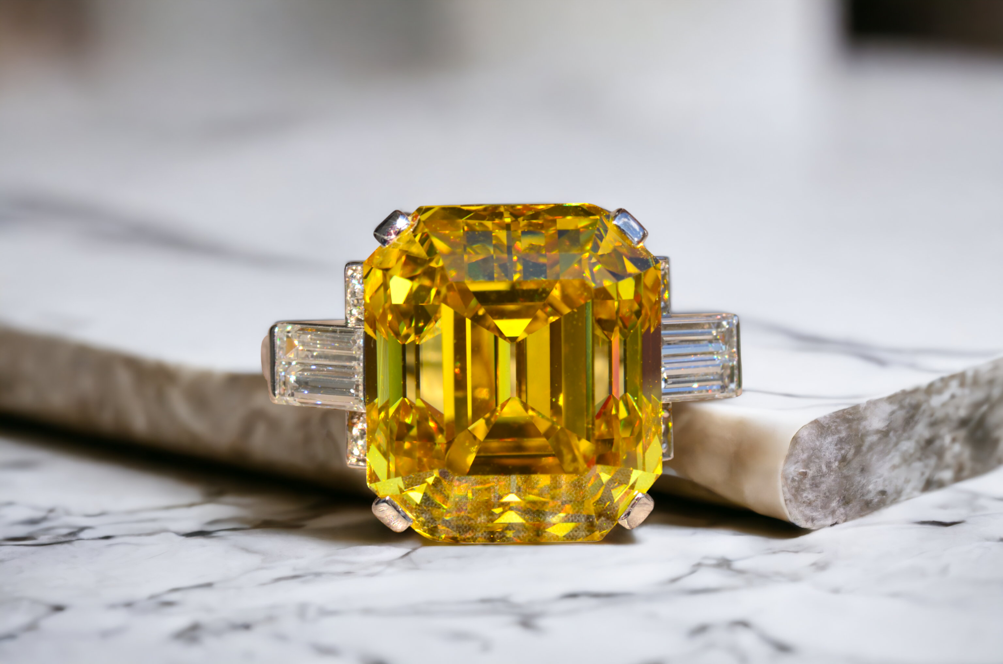 Fancy Yellow Diamond Engagement Ring 7.34 Carat GIA Certified – TMW Jewels  Co.