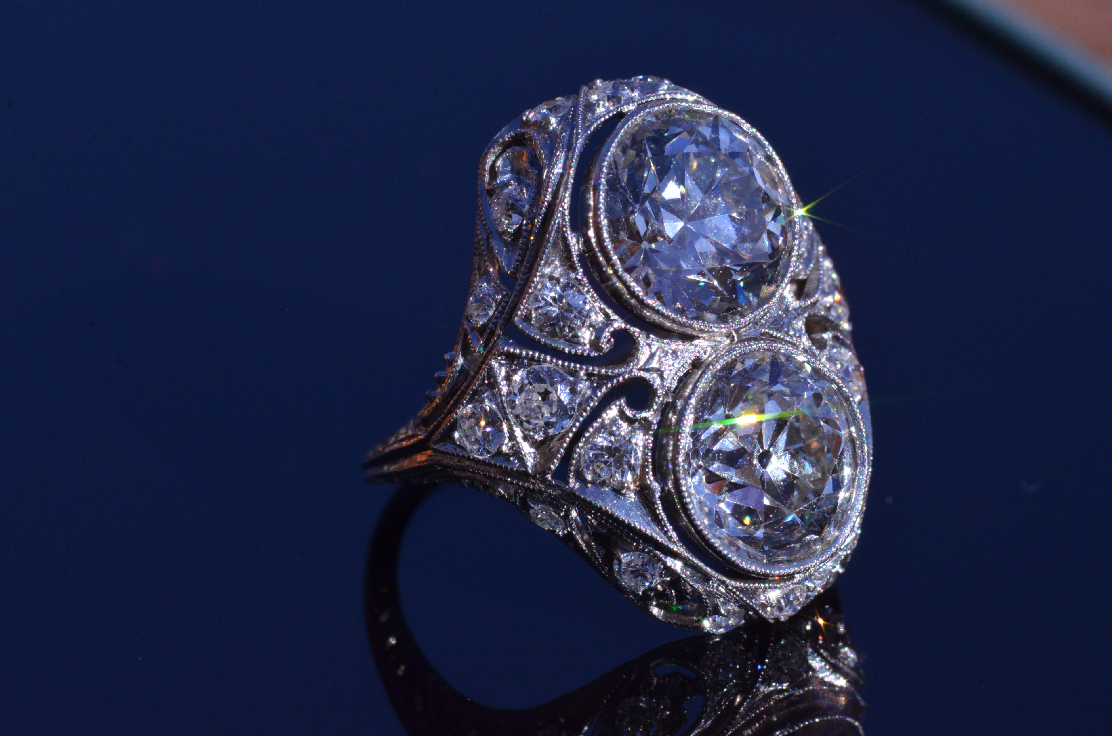 TWO DIAMOND RINGS One ring is set with four brilliant c… | Drouot.com