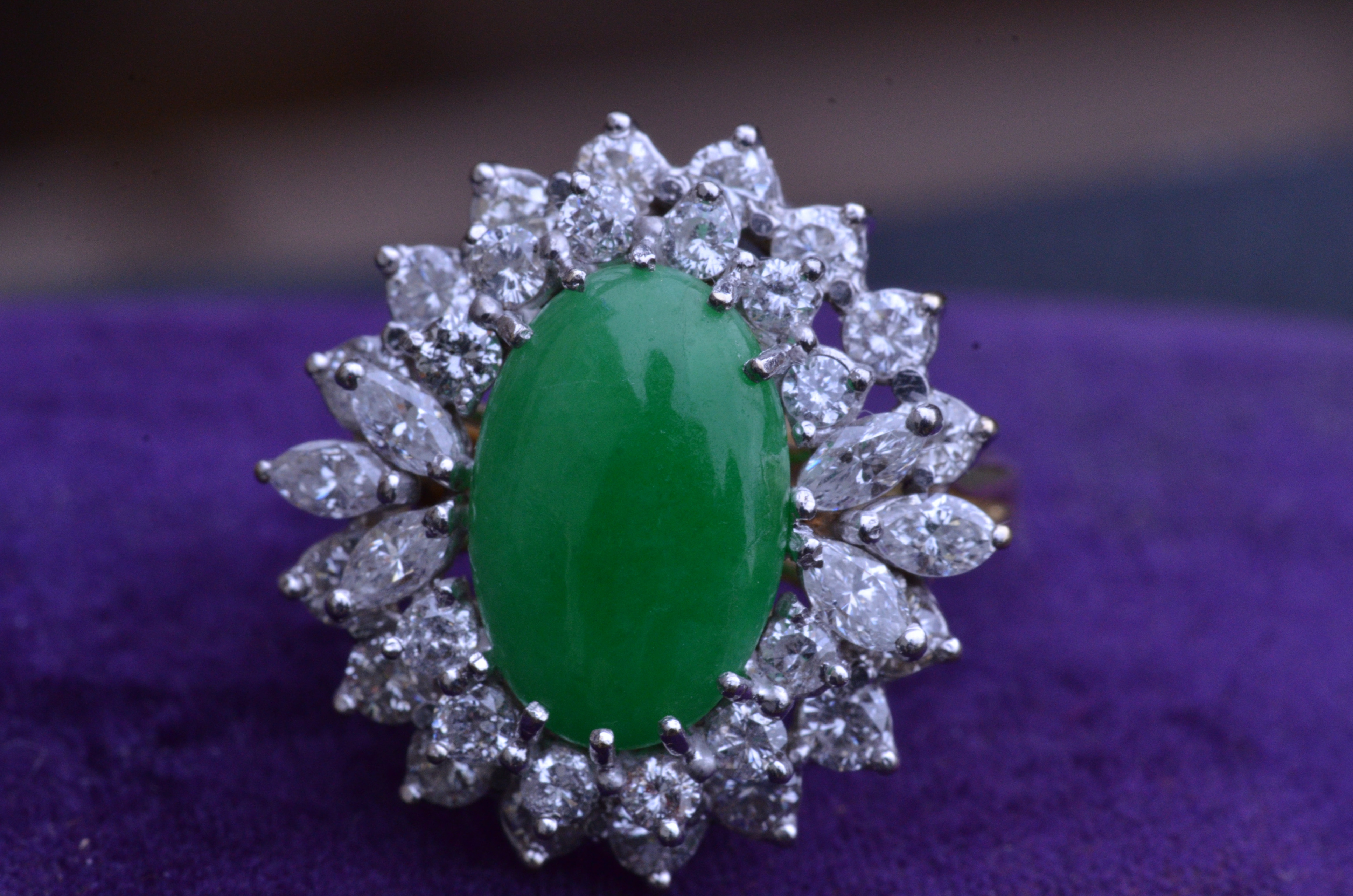 The Marianne: GIA Graded Natural Jadeite Jade Ring set with 2.00 carats ...