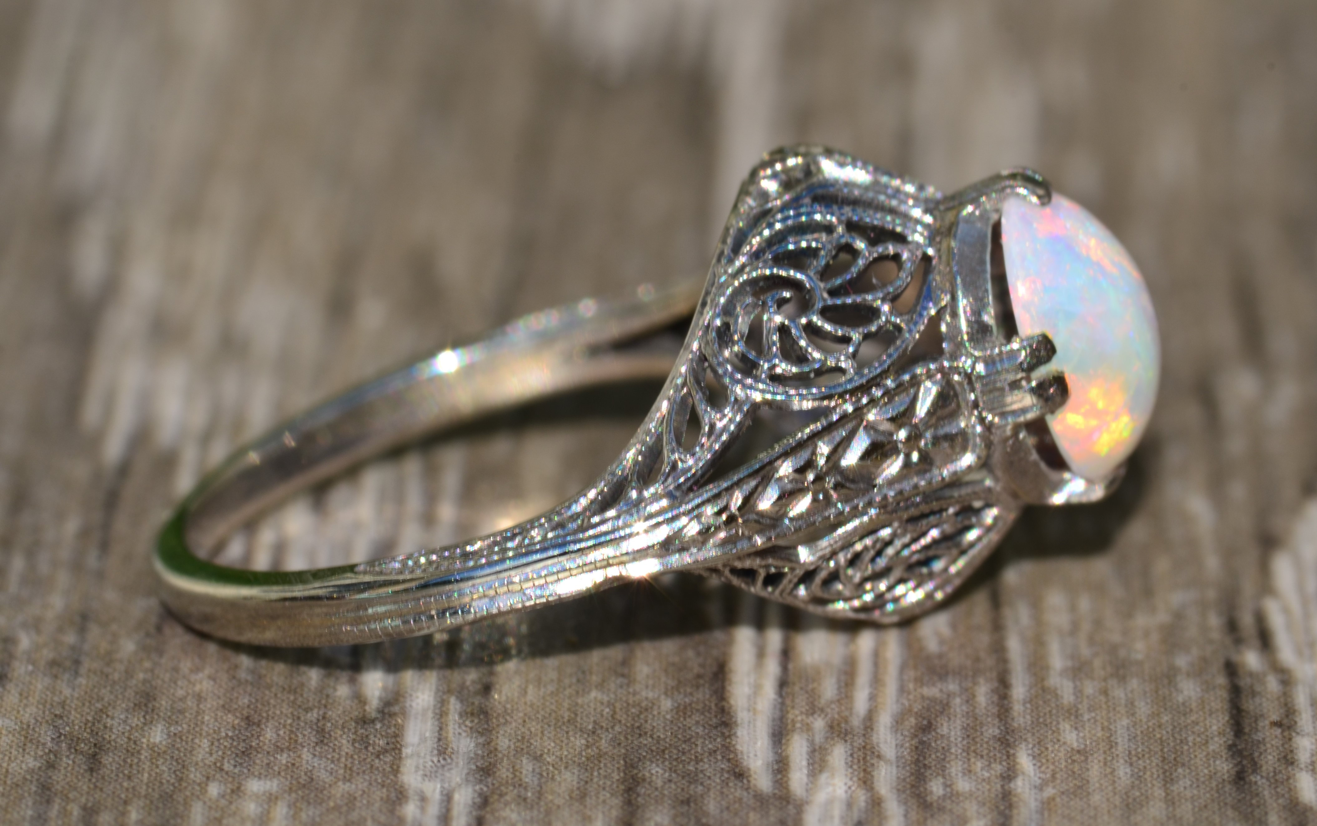 Subtle Two Tone Filigree Diamond Engagement Ring – Gem Set Love