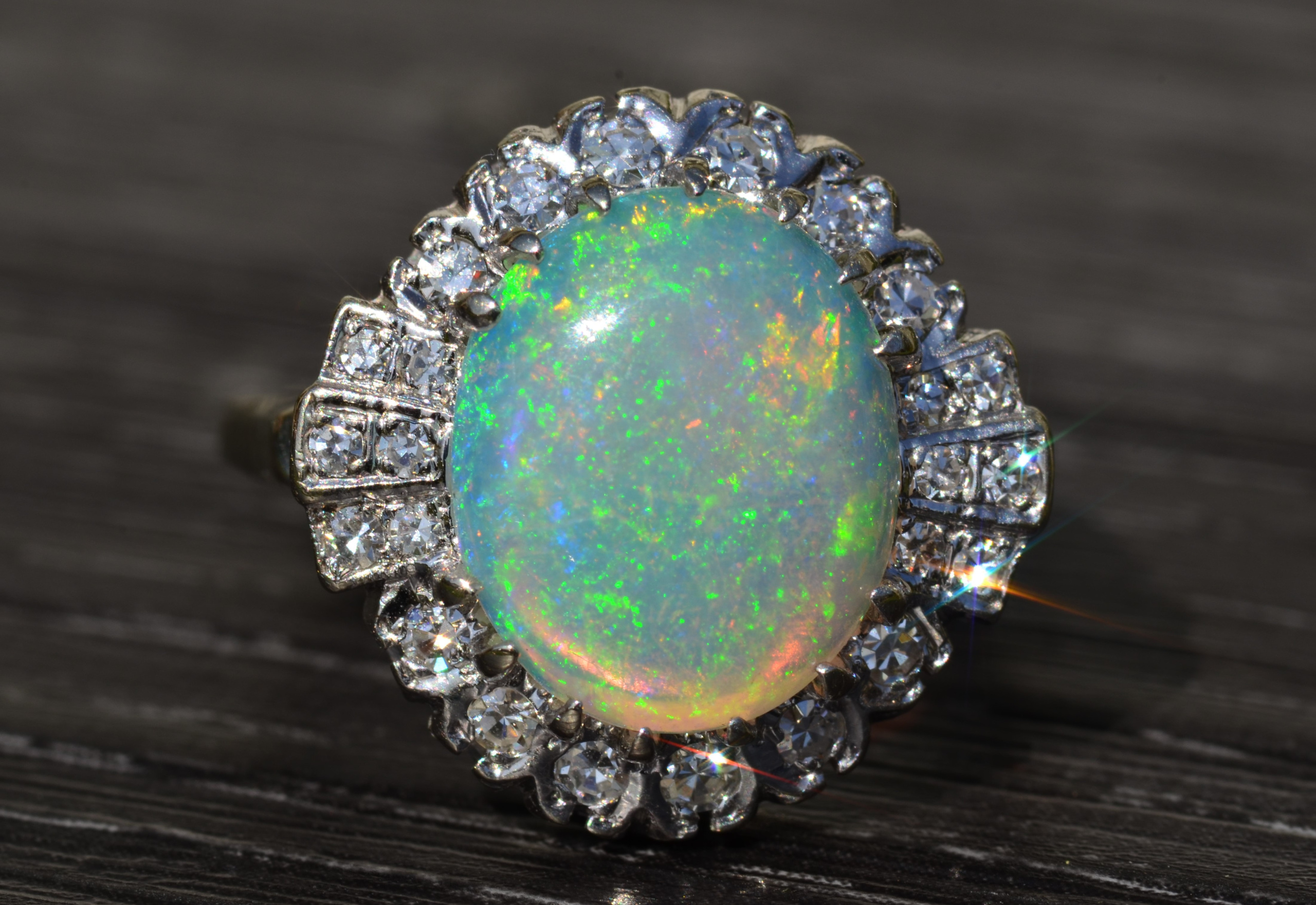 The Roanoke: Outstanding Art Deco Ring Crystal Opal